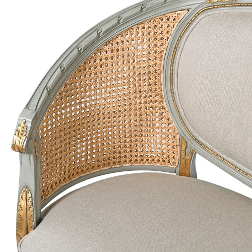 FRENCH RATTAN CURVED SOFA