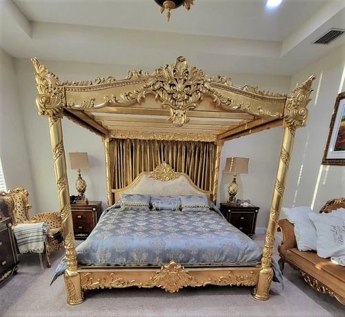 Gold Oriental Canopy Bed
