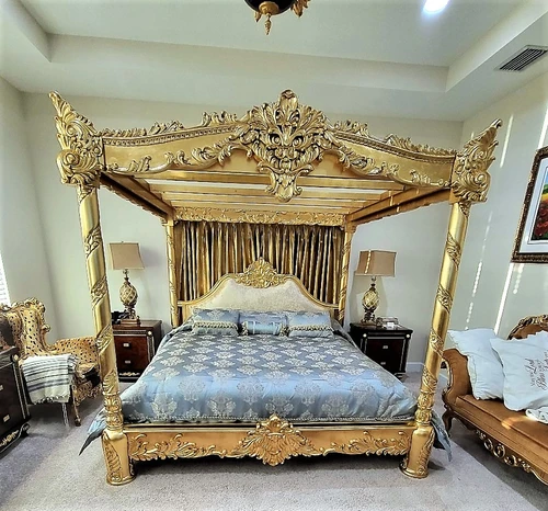 Gold Oriental Canopy Bed