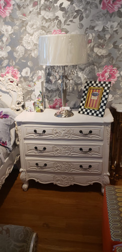 Rococo 3 Drawer Chest,  Teal And Champagne Gold