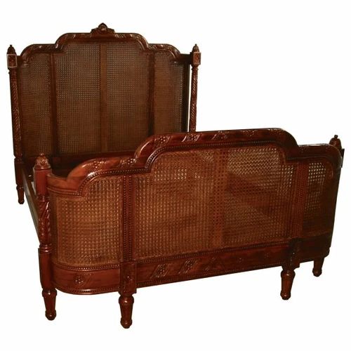 Mahogany wood and cane finish