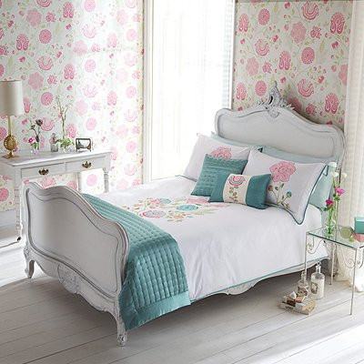 Provincial Luxury Carved Bed, Antique White