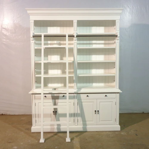 Lyon Bookcase with ladder, White