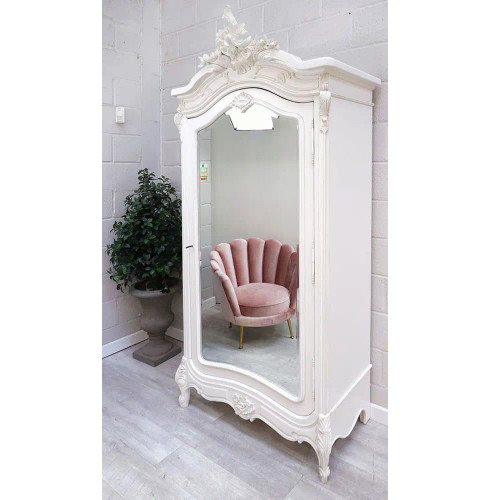French Provincial Armoire, White