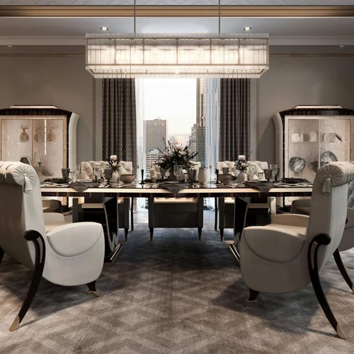 Transitional dining set