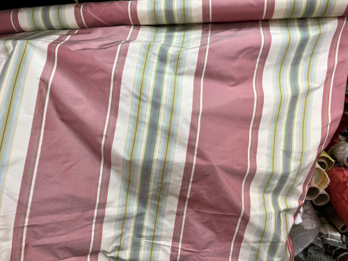 Silk Taffeta Stripe Fabric, Multi