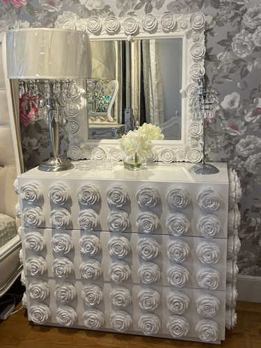 Rose Commode and Mirror