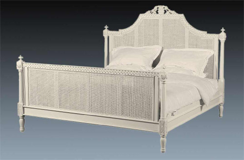 Ivory Rattan Bed