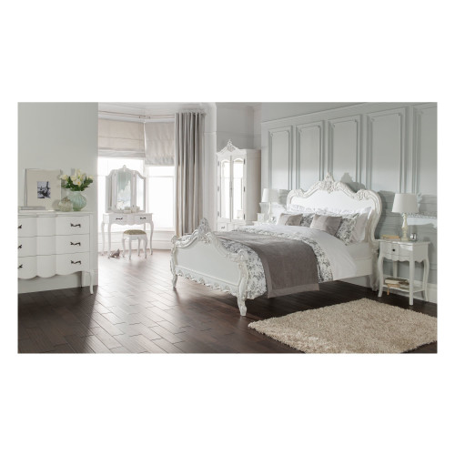 Provincial Carved Bedroom Set, Antique White