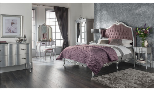 CHANTAL UPHOLSTERED BEDROOM SET, SILVER