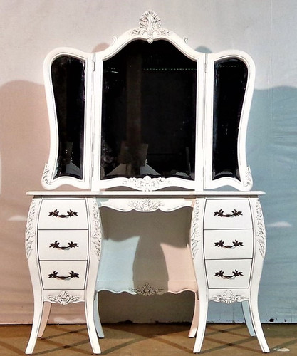 French Chateau White Dressing Table, Antique White