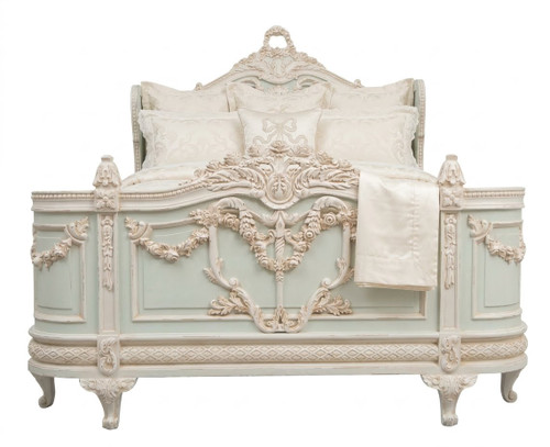 Chateau De Versailles Bed, Blue Green and White