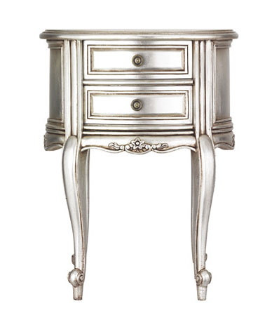 SILVER BEDSIDE TABLE