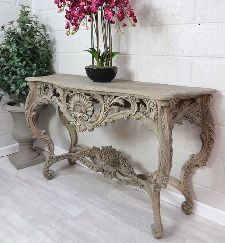French Reclaimed Weather Ornate Console Table