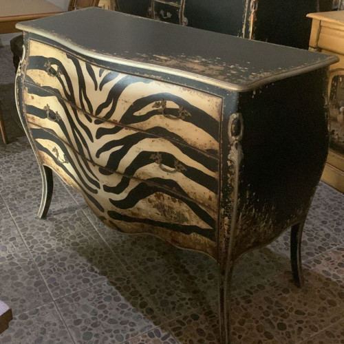 VINTAGE ZEBRA CHEST OF DRAWERS
