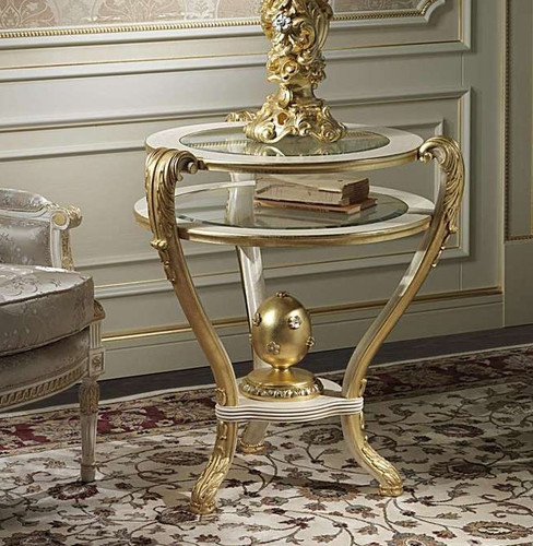 Baroque Table Gold Leaf with Silver leaf, High End