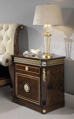 CLASSIC ITALIAN BEDROOM SET WITH CRYSTAL BUTTONS. 3 Piece