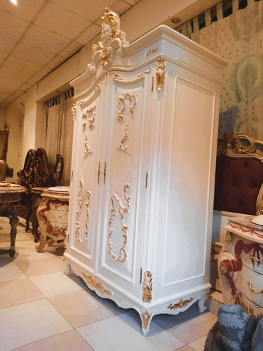 Marie Antoinette Armoire, Ivory and Gold