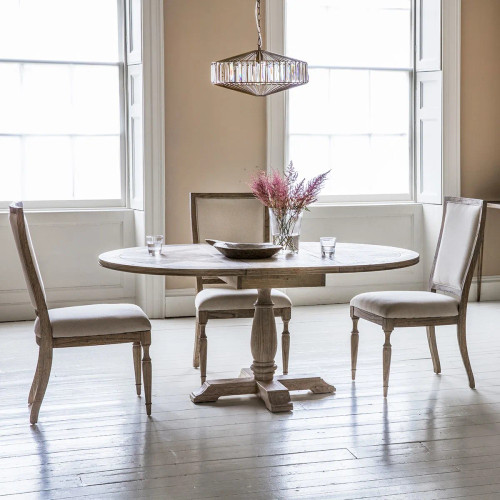 Round Ash Dining Table and Chair Set II