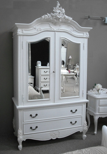 PROVENCE LOUIS XV ARMOIRE WITH GLASS DOORS