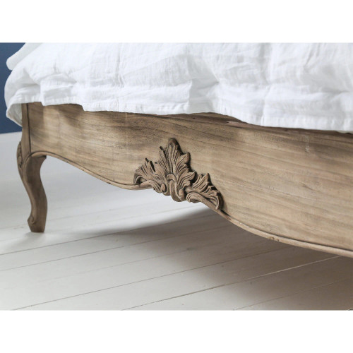 CHLOE RECLAIMED CARVED BED WITH LOW FOOTBOARD