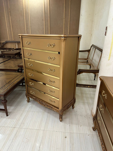 LOUIS XV BORDEAUX 6 DRAWER TALLBOY GOLD LEAF GILT