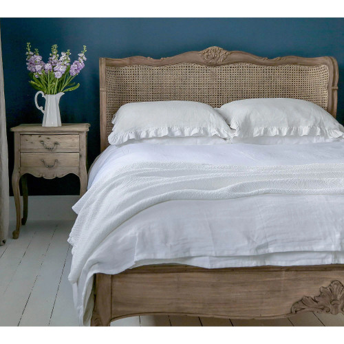 LILLE RUSTIC WEATHERED BED WITH LOW FOOTBOARD