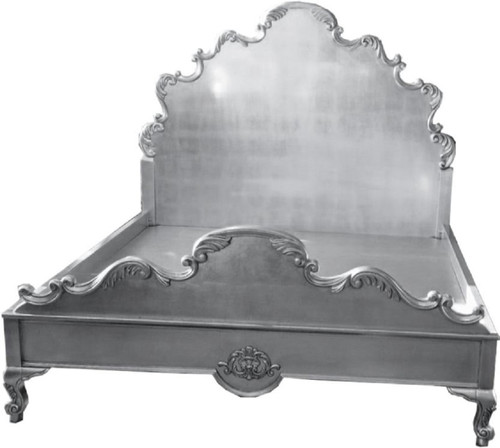 BAROQUE BED FRAME SILVER LEAF