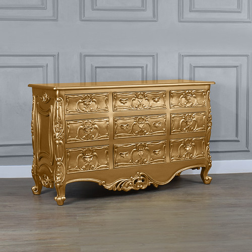 ROCOCO SIX DRAWER GOLD DRESSER