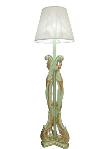 GREEN AND GOLD FLOOR LAMP