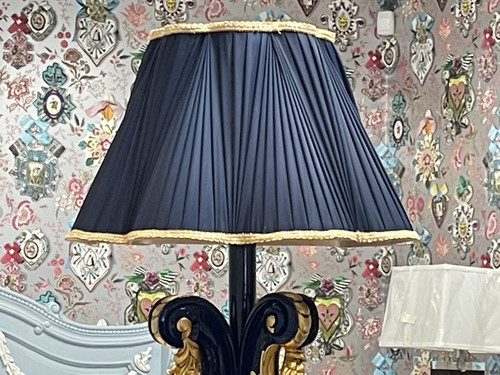 NAVY AND GOLD FLOOR LAMP Baroque style