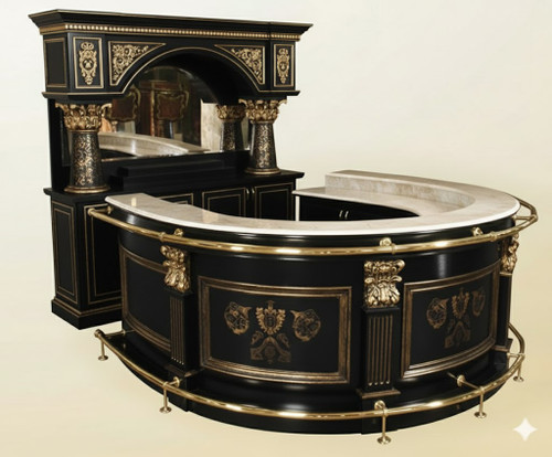 BLACK AND GOLD HORSESHOE BAR