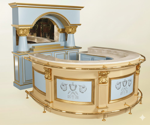BLUE AND GOLD HORSESHOE BAR