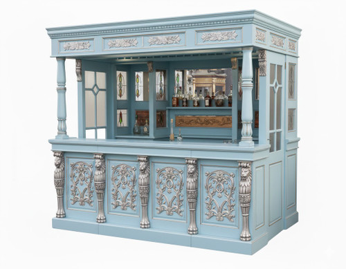 BLUE AND SILVER CANOPY HOME PUB BAR