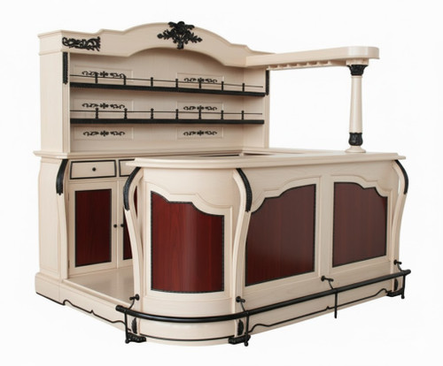 ART DECO MAHOGANY HOME BAR GREEN AND GOLD