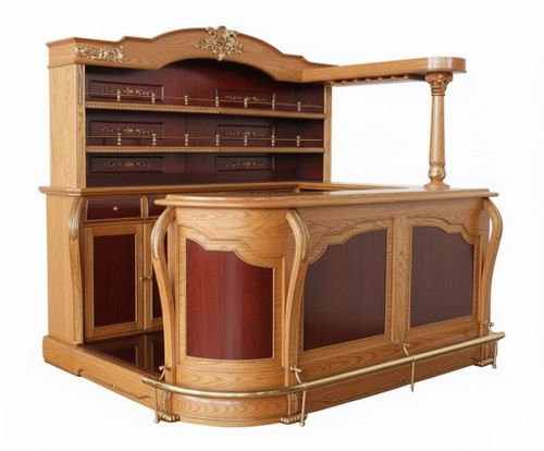 PUB BAR OAK AND RED MAHOGANY