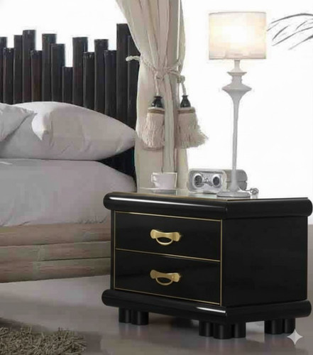 LUXURY BAMBOO CANOPY BED BLACK AND GOLD