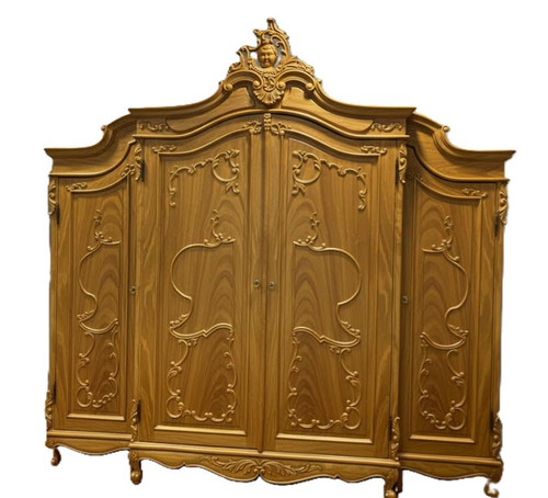 Marie Antoinette Armoire Iroko Veneer and Gold