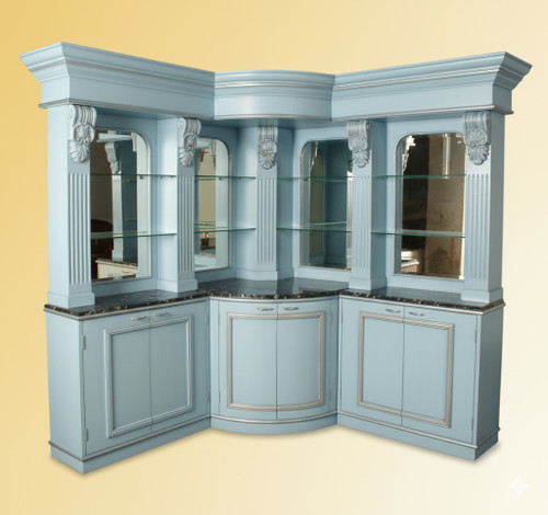 The Imperial Cobalt Corner Bar Pale Blue and Silver