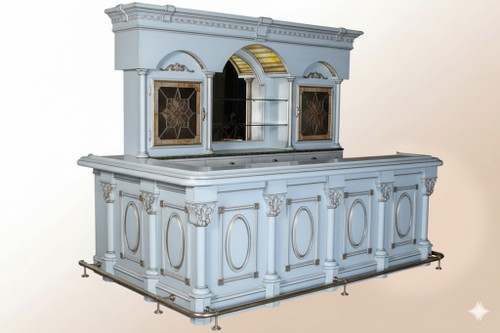 PALE BLUE AND SILVER VICTORIAN SALOON PUB BAR