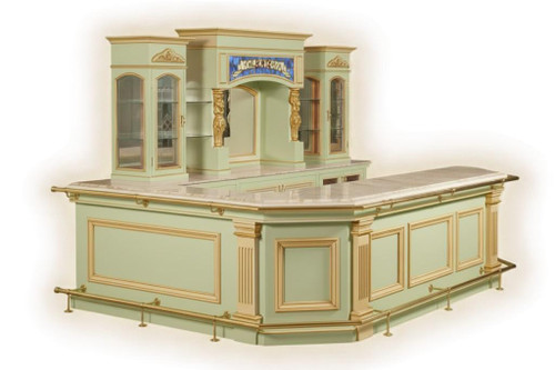 TRADITIONAL ITALIAN HOME PUB BAR, Light Green and Gold