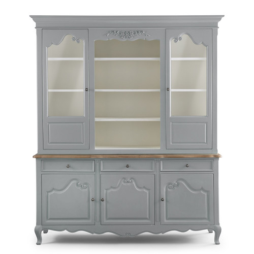 LIGHT DISTRESSED GREY FRENCH DRESSER