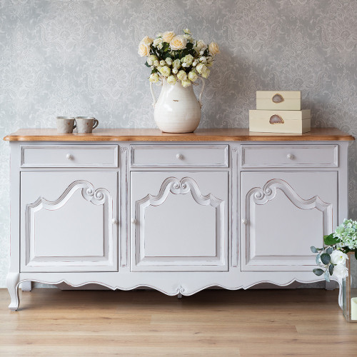 French Kitchen, White French 3 door Sideboard
