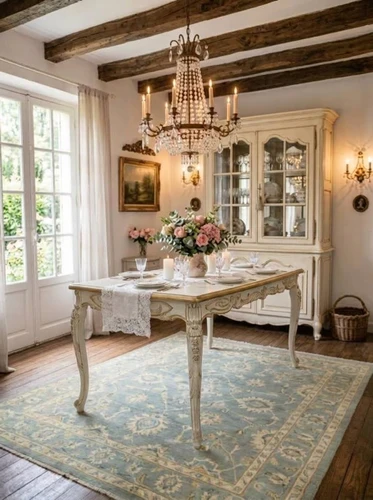 Chateau French Provincial Distressed Dining Set 