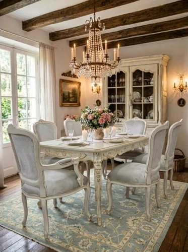 Chateau French Provincial Distressed Dining Set 