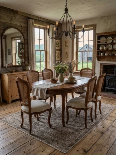 MARSEILLE COUNTRY STYLE OVAL DINING TABLE SET - MEDIUM WALNUT