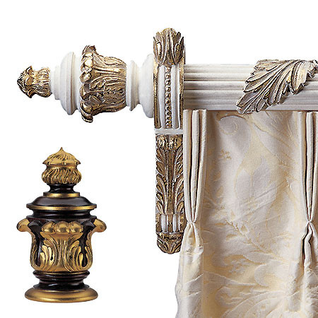 Wood Poles & Finials....Country Antique Cream Collection