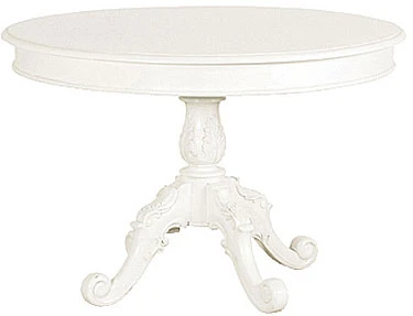 French Chateau white Round Dining Table and Velvet Chair Set