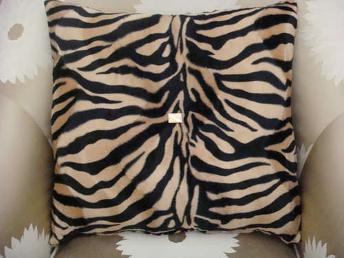 Zebra bling pillow Beige and Black