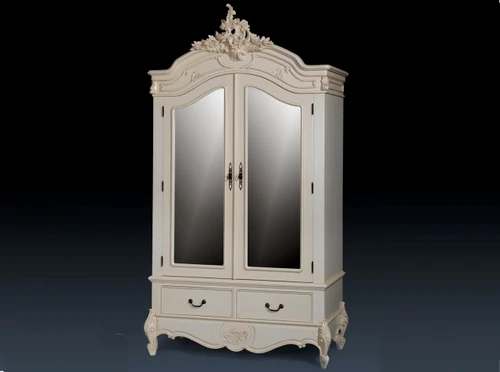 French Carved Armoire,Color Ivory